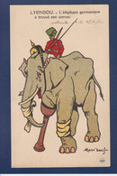 CPA éléphant Par Mass'beuf écrite Inde Hindou WWI Anti Kaiser Germany - Olifanten