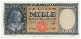 1000 LIRE ITALIA ORNATA DI PERLE MEDUSA 25/09/1961 SUP+ - Altri & Non Classificati