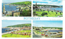SCENES FROM ROTHESAY, SCOTLAND. Circa 1975 USED POSTCARD Z1 - Bute