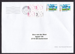 Netherlands: Cover, 2021, 6 Stamps, Number, Landscape, Cancel Problem (minor Damage) - Briefe U. Dokumente