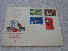 EXPOSITION NATIONALE DE PHILATELIER LAUSANNE 1955 - Storia Postale