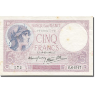 France, 5 Francs, Violet, 1939, 1939-10-19, TTB+, Fayette:4.12, KM:83 - 5 F 1917-1940 ''Violet''