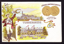 1899 Ungelaufene AK Zürcher Kant. Turnfest In Thalwil, Turnergruss - Thalwil