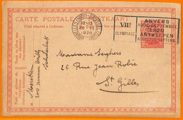 Aa2939 - BELGIUM - POSTAL HISTORY - 1920 Olympic Games STATIONERY CARD - Estate 1920: Anversa