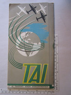 Publicité Aviation Avion  TAI T A I Compagnie Transports Aériens Intercontinentaux Super D C 6 Porte Billet - Werbung