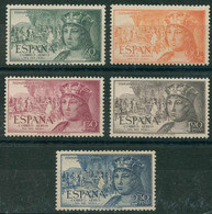 España 1952. Edifil 1111/15** V Centenario Del Nacimiento De Fernando El Católico - 1951-60 Unused Stamps