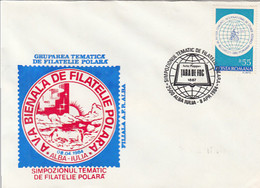 POLAR PHILATELY, EVENTS, POLAR PHILAELIC EXHIBITION, IULIU POPPER, TIERRA DEL FUEGO, SPECIAL COVER, 1984, ROMANIA - Events & Gedenkfeiern