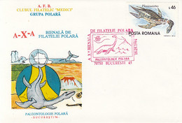 POLAR PHILATELY, EVENTS, POLAR PHILAELIC EXHIBITION, DINOSAURS, SPECIAL COVER, 1994, ROMANIA - Eventi E Commemorazioni