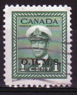 Canada 1949 Single 1c Stamp Overprinted O.H.M.S. In Fine Used - Sobrecargados