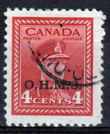 Canada 1949 Single 4c Stamp Overprinted O.H.M.S. In Fine Used - Surchargés