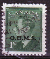 Canada 1949-50  Single 1c Stamp Overprinted O.H.M.S. In Fine Used - Overprinted