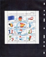 España 1999 Países Del Euro Catálogo EDIFIL Minipliego 63 Sellos 3632-3643 - Hojas Completas