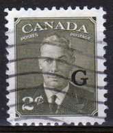 Canada 1950 Single  2c Stamp Overprinted 'G'. In Fine Used - Aufdrucksausgaben