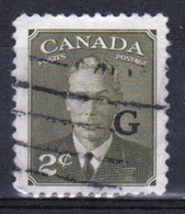 Canada 1950 Single  2c Stamp Overprinted 'G'. In Fine Used - Opdrukken