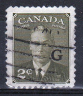 Canada 1950 Single  2c Stamp Overprinted 'G'. In Fine Used - Surchargés