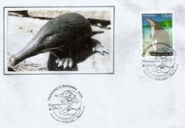 ANDORRA.2021.Desman Des Pyrénées (Rat-trompette.Taupe Des Pyrénées).Europa Andorra FR. FDC. (Espèce Animale Vulnérable) - Cartas & Documentos