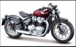 Triumph Bonneville Bobber - Dark Red/Black - BBurago 1:18 - Motorcycles