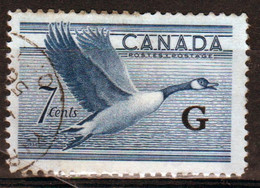 Canada 1950-51 Single 7c Stamps Overprinted 'G'. In Fine Used - Sobrecargados