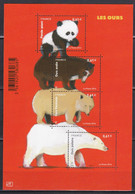 France 2014 Série Nature Les Ours N°4844/4846 Bloc Feuillet N°f4844 Neuf** - Mint/Hinged