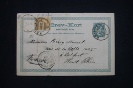 NORVÈGE - Entier Postal + Complément ( Incomplet) De Kristiania Pour La France En 1900 - L 98720 - Postal Stationery