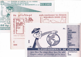 3 Buvard SUPERPHOSPHATE DE CHAUX  Laboratoire Blé D'hiver MAPPEMONDE - Agriculture