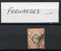 HONG KONG -  20c Stamp With Violet Canc ' FORWARDED. - Usados