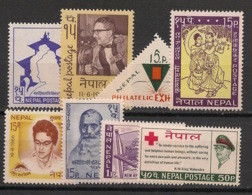 Nepal - 1966 - N° Yv. 180 - 182 - 183 - 184 - 185 - 187 - 188 - 189 - 8 Valeurs - Neuf Luxe ** / MNH / Postfrisch - Nepal