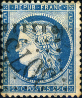 FRANCE - 1874 - Yv.60C 25c Bleu T.III - Obl. GC 3073 (Rabastens-de-Bigorre - Ind.5) - TB - 1871-1875 Ceres