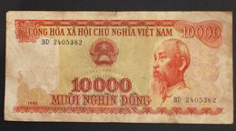 Viet Nam Vietnam 10000 10,000 Dong VF Banknote Note 1990 - Pick # 109 - RARE / 02 Photo - Vietnam