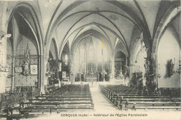 CPA FRANCE 11 "Conques, Intérieur De L'église Paroissiale" - Conques Sur Orbiel