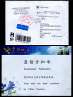 Czech To China Cover,COVID-19 Epidemic Disinfected Chop+Customs Examination Notification - Covers & Documents
