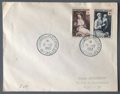 France Croix-Rouge N°966 Et 967 Sur Enveloppe TAD CONGRES DU PARLEMENT VERSAILLES 17.12.1953 - (C1180) - 1921-1960: Moderne