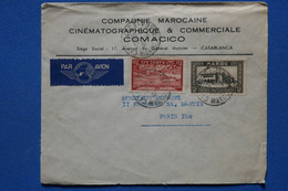 T9 MAROC BELLE LETTRE 1938 AVION CASABLANCA A PARIS  +AFFRANCH. INTERESSANT - Covers & Documents