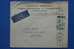 T9 MAROC BELLE LETTRE 1940 AVION CASABLANCA A PARIS +AFFRANCH. PLAISANT - Covers & Documents