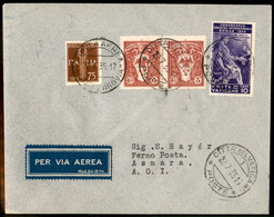 AEROGRAMMI - PRIMI VOLI - 1935 (22 Luglio) - Vaticano Asmara - Longhi 3289 - Imperial + Ala Littoria - Primo Volo - Tra  - Other & Unclassified
