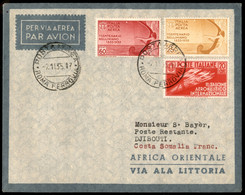 AEROGRAMMI - PRIMI VOLI - 1935 (7 Novembre) - Roma Djibouti - Longhi 3333 - Ala Littoria - Primo Volo - 15 Volati - Nota - Other & Unclassified