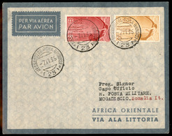AEROGRAMMI - PRIMI VOLI - 1935 (7 Novembre) - Roma Mogadiscio - Longhi 3338 - Ala Littoria - Primo Volo - 33 Volati - No - Other & Unclassified