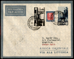 AEROGRAMMI - PRIMI VOLI - 1935 (29 Novembre) - Massaua Khartoum - Longhi 3371 - Ala Littoria - Primo Collegamento - 10 V - Non Classés