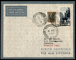 AEROGRAMMI - PRIMI VOLI - 1935 (29 Novembre) - Massaua Berbera - Longhi 3378 - Ala Littoria - Primo Volo - 10 Volati - Other & Unclassified