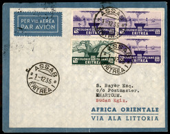 AEROGRAMMI - PRIMI VOLI - 1935 (1 Dicembre) - Assab Khartoum - Longhi 3389 - Ala Littoria - Primo Volo - Meno Di 10 Vola - Non Classés