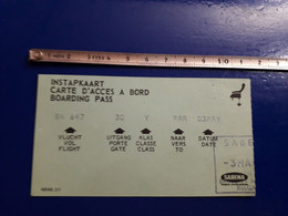 SABENA CARTE ACCES A BORD - Cartes D'embarquement