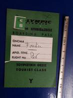 OLYMPIC AIRWAY BOARDING PASS  CARTE ACCES A BORD - Bordkarten