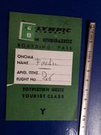 OLYMPIC AIRWAY BOARDING PASS  CARTE ACCES A BORD - Tarjetas De Embarque