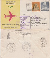 INDIA. FIRST PLANE. LUFTHANSA. LH 649. NEW DELHI - FRANKFURT/MAIN. 1 9 63     /  2 - Airmail