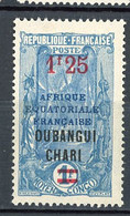 OUBANGUI  Yv. N° 70  * 1f25 S 1f   Surcharge  AEF OUBANGUI CHARI    Cote  1,5  Euro  BE   2 Scans - Neufs