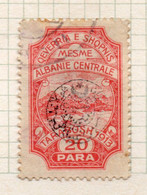12CRT24 - ALBANIA  CENTRALE 1915 , 20 Para Usato Con Marca Di Controllo Tarabosh - Albania