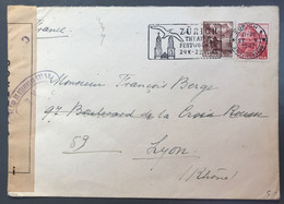 Suisse Enveloppe Censurée De Zurick Pour Lyon 27.5.1943 - (A1262) - Lettres & Documents