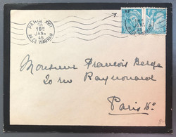 France N°650 Et 657 (surcharge RF) Sur Enveloppe De Paris 13.1.1945 - (A1264) - 1921-1960: Moderne