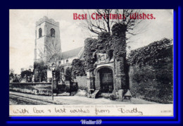1904 UK Great Britain Postcard IPSWICH Wolsey Gateway & St. Peter's Church Used 2scans - Ipswich