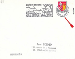 Curiosité Secap Couronne Renversée, 22 Callac-de-Bretagne 21-5 1966 =o "(ill)....pêche Détente Promenade..... - Storia Postale